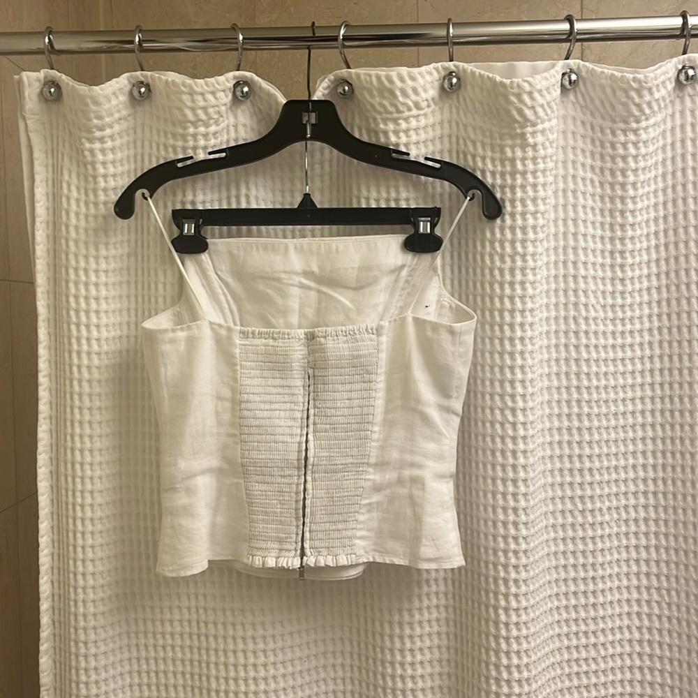 Reformation Dani Linen Top Sz 6 - Picture 6 of 8